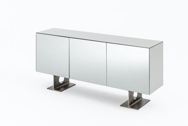 Mirror clad Milan cabinet designed by Spinzi