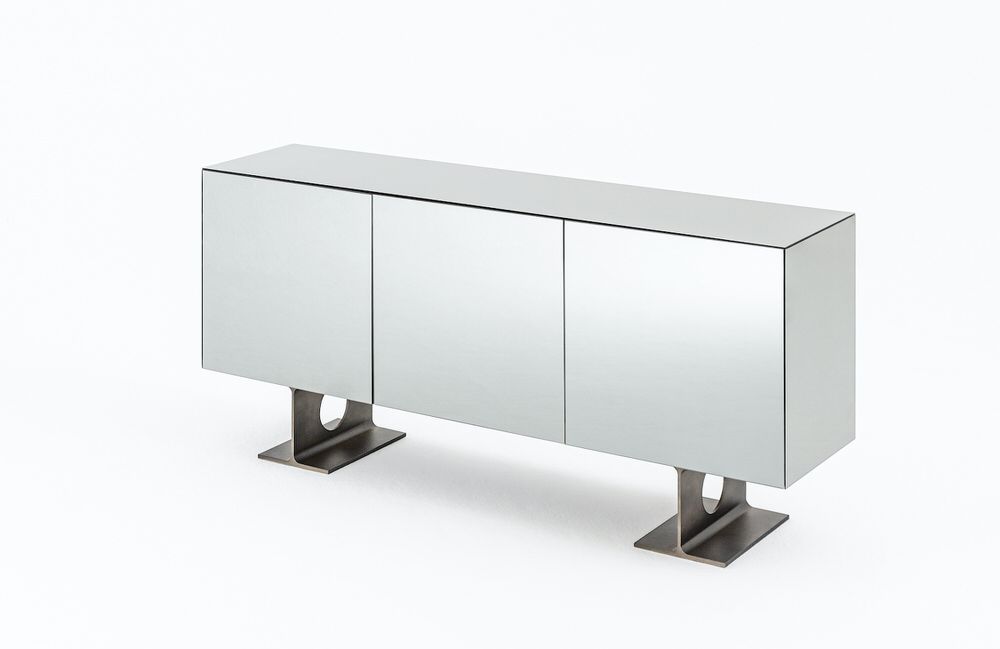 Mirror clad Milan cabinet designed by Spinzi