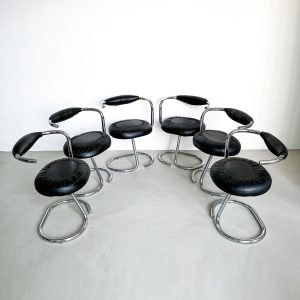 Set of six Cobra dining chairs by Giotto Stoppino